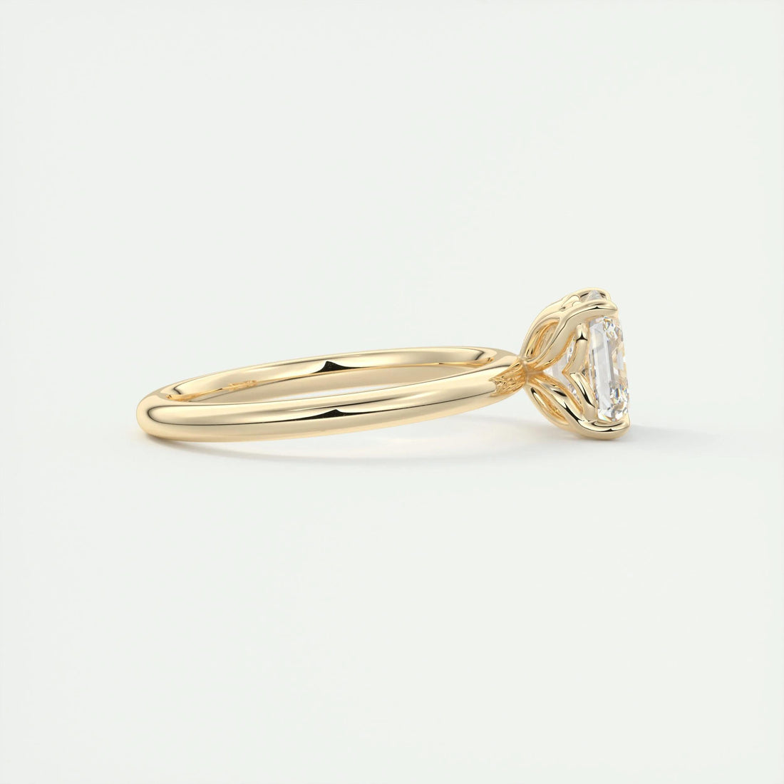2.0 Ct Asscher Solitaire Moissanite Diamond Engagement Ring