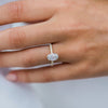1.85CT Oval Cut Moissanite Hidden Halo Engagement Ring