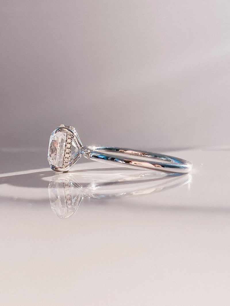 1.50CT Elongated Cushion Cut Moissanite Solitaire Engagement Ring