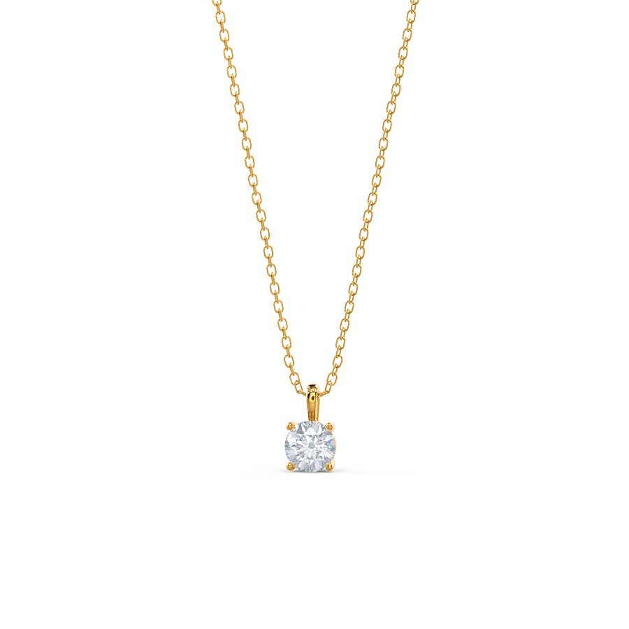 0.50-1.0ct Round Brilliant Cut Moissanite Solitaire Necklace