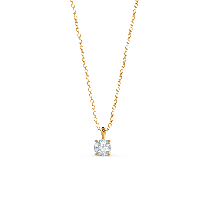 0.50-1.0ct Round Brilliant Cut Moissanite Solitaire Necklace