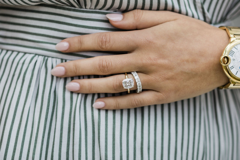 4.65CT Cushion Cut Moissanite Solitaire Engagement Ring