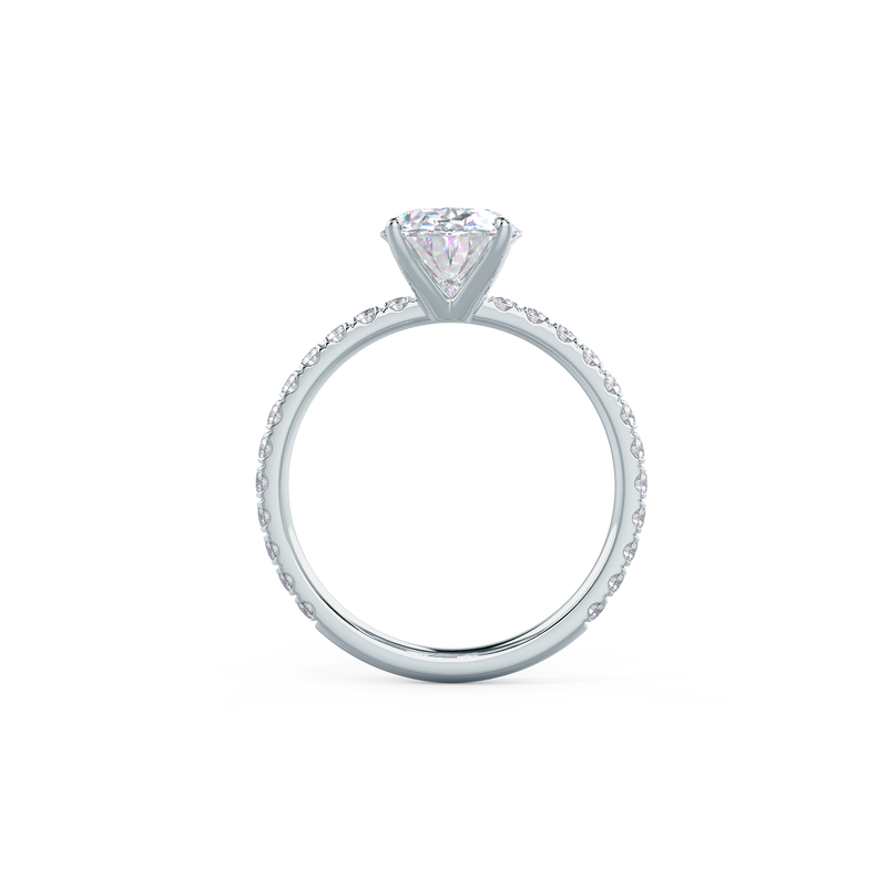 1.75CT Oval Cut Moissanite Pave Setting Engagement Ring