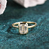 1.0-3.0 CT Emerald CVD Diamond Bezel Solitaire Engagement Ring