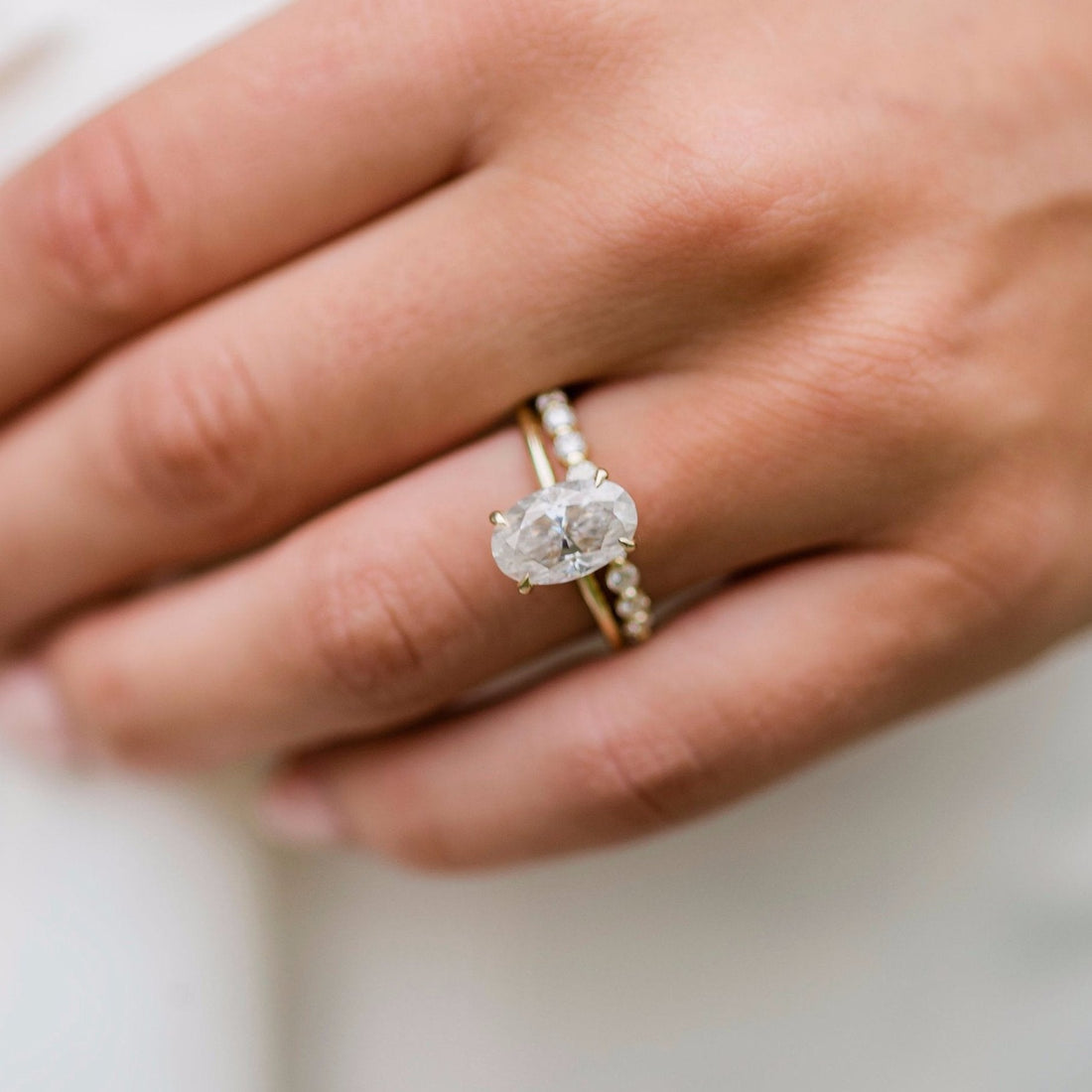 2.80CT Oval Moissanite Solitaire Engagement Ring