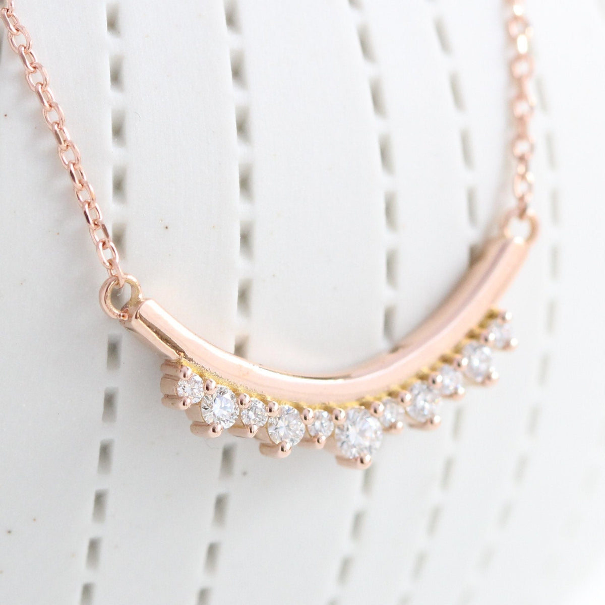 U Shaped Diamond Necklace For Women – Moisora