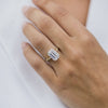 4.10CT Emerald Cut Moissanite Solitaire Engagement Ring