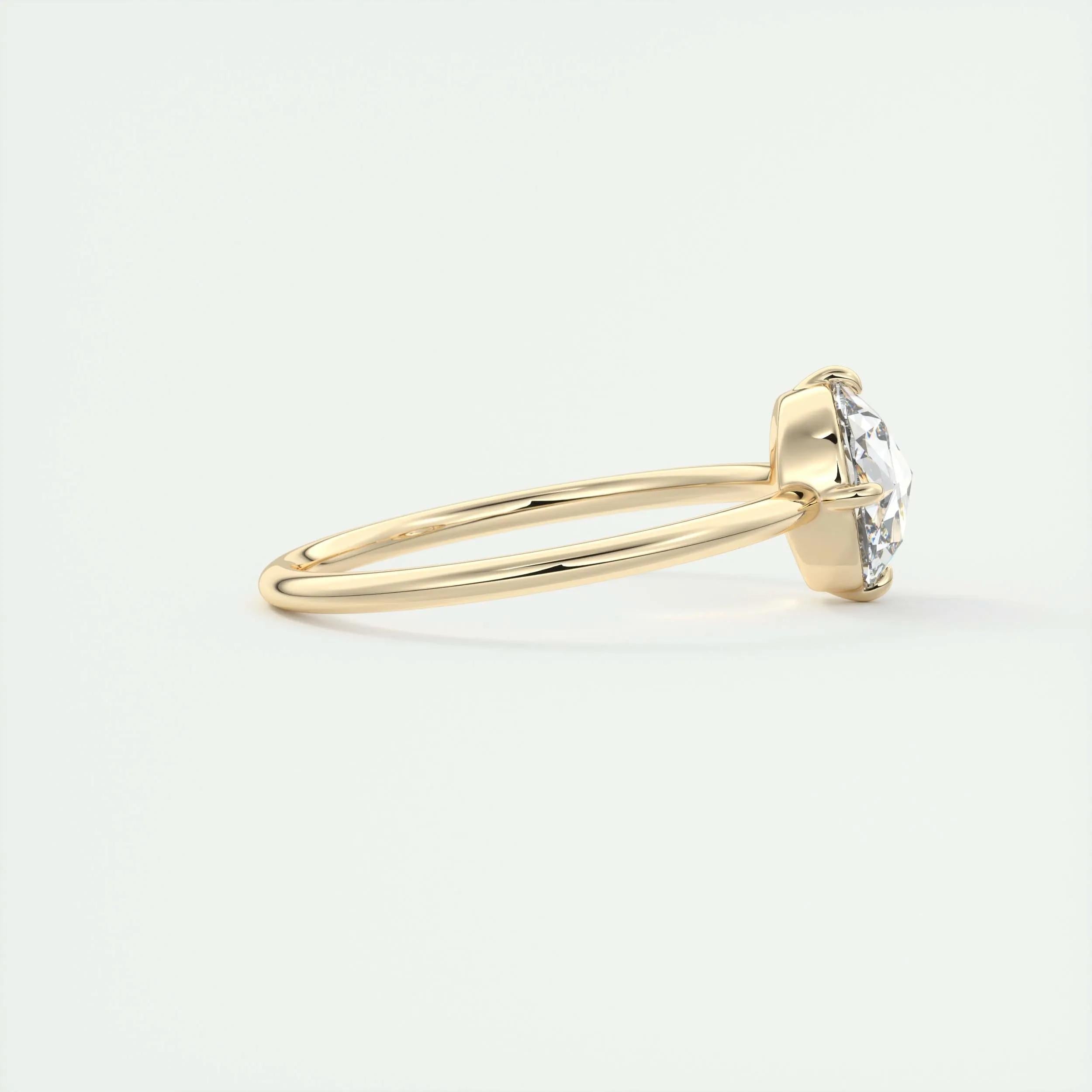 2.15 Ct Rose Cut Solitaire Full Bezel Moissanite Diamond Engagement Ring