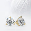 Round Cut Moissanite Diamond Stud Earrings in 14K White Gold