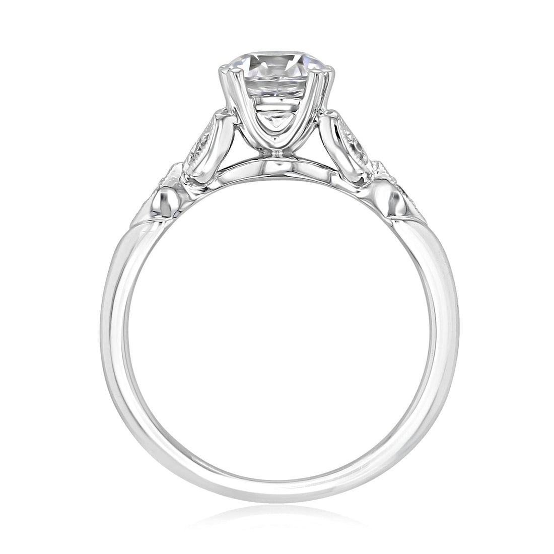 1.0CT Round Cut Cluster Vintage Style Moissanite Engagement Ring