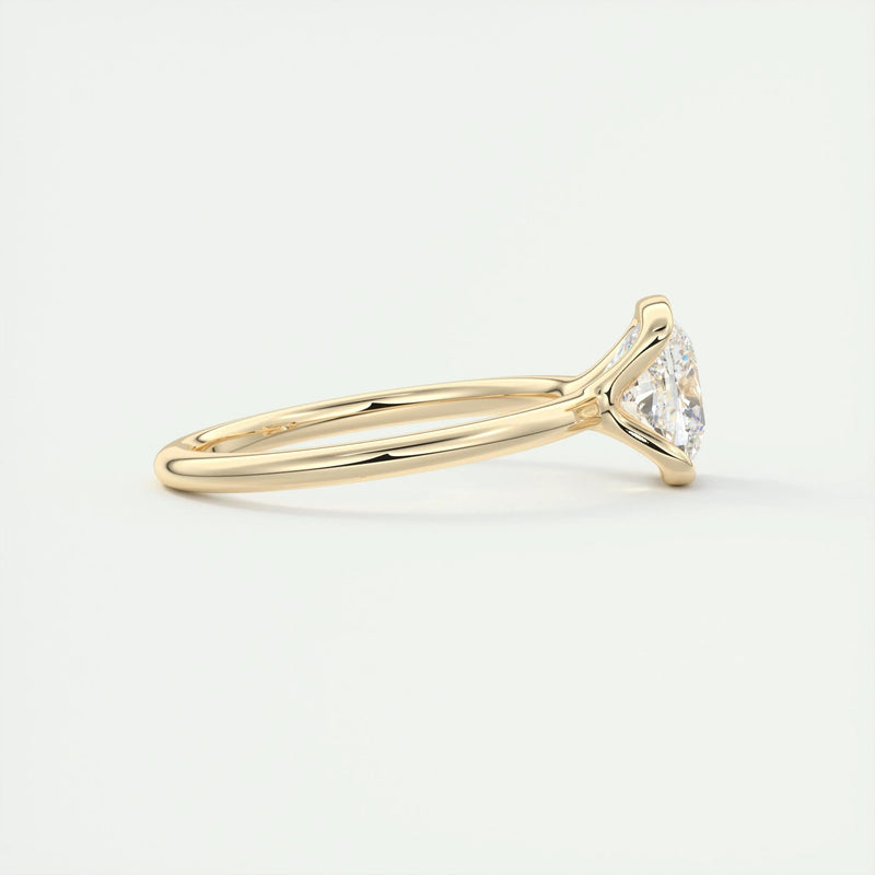 2.0 Ct Cushion East West Half Bezel Solitaire Moissanite Engagement Ring