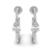 Pear & Round Cut Moissanite Diamond Hoop Earrings for Her
