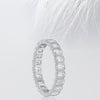 3.60mm Emerald Cut Moissanite Bezel Set Eternity Diamond Wedding Band