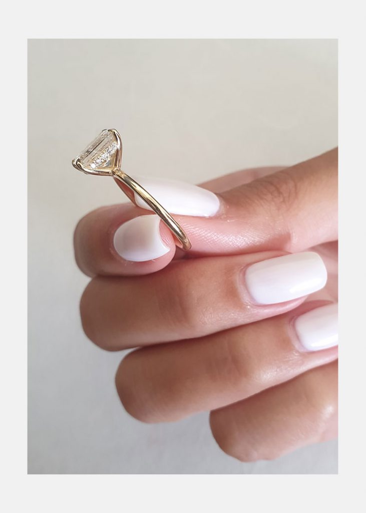 2.0CT Radiant Cut Moissanite Solitaire Diamond Engagement Ring