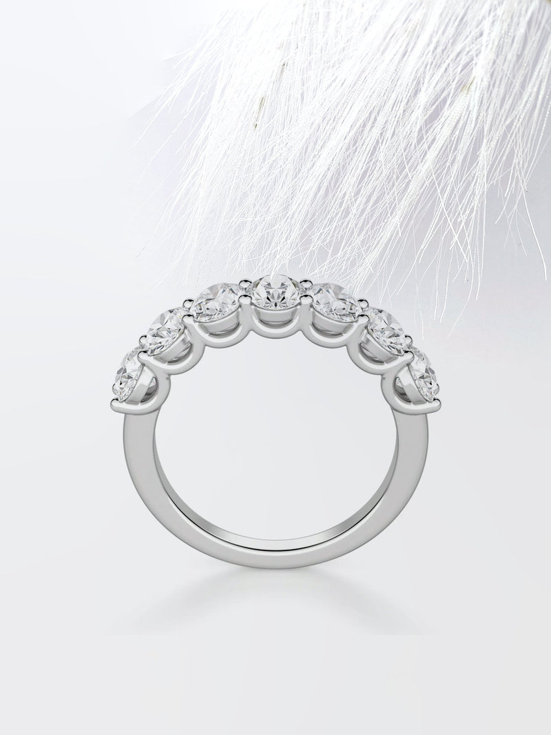 Oval Cut Moissanite Seven Stone Diamond Wedding Band