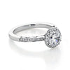 1.35CT Round Cut Halo Moissanite Engagement Ring in 18K White Gold