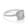 1.5ct Princess Cut Moissanite Halo Engagement Ring