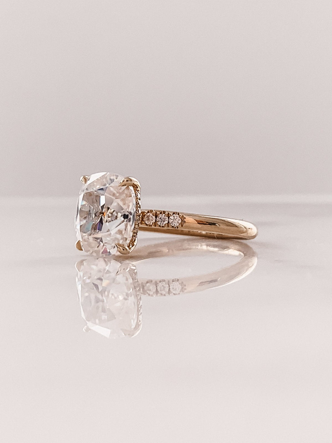 1.50CT Cushion Cut Solitaire Style Moissanite Engagement Ring