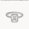 1.50-3.50 CT  Radiant Cut CVD Diamond Halo Pave Setting Engagement Ring