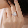 1.0 CT-3.0 CT Radiant CVD Diamond Halo Pave Setting Engagement Ring