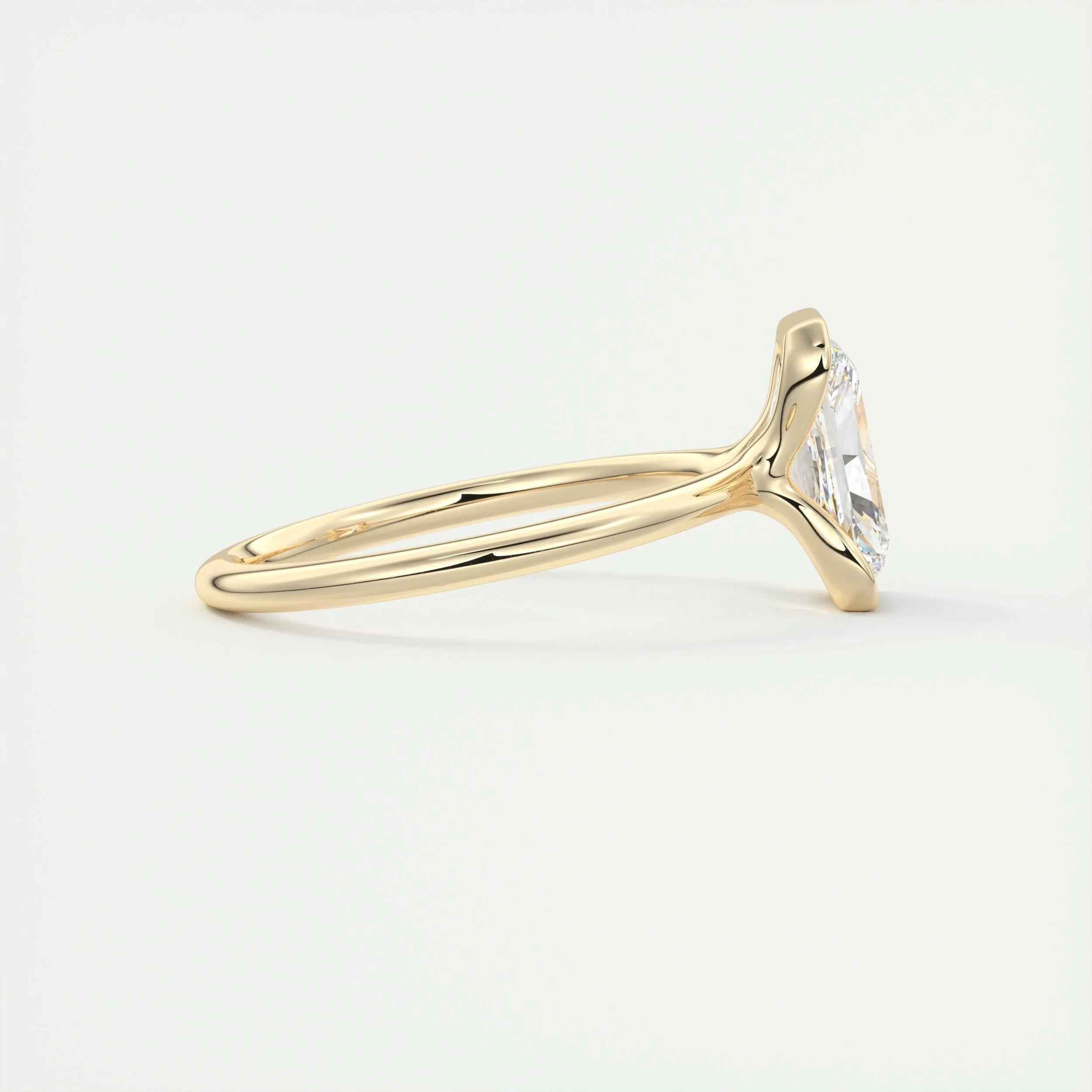 2.0 Ct Radiant Half Bezel Solitaire Moissanite Engagement Ring