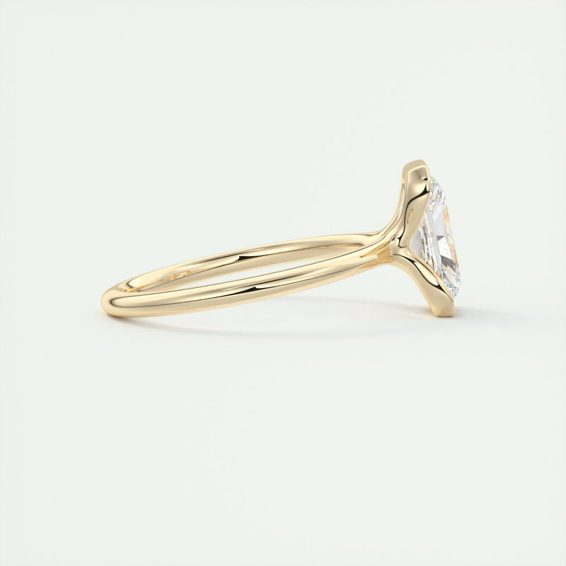 2.0 Ct Radiant Half Bezel Solitaire Moissanite Engagement Ring