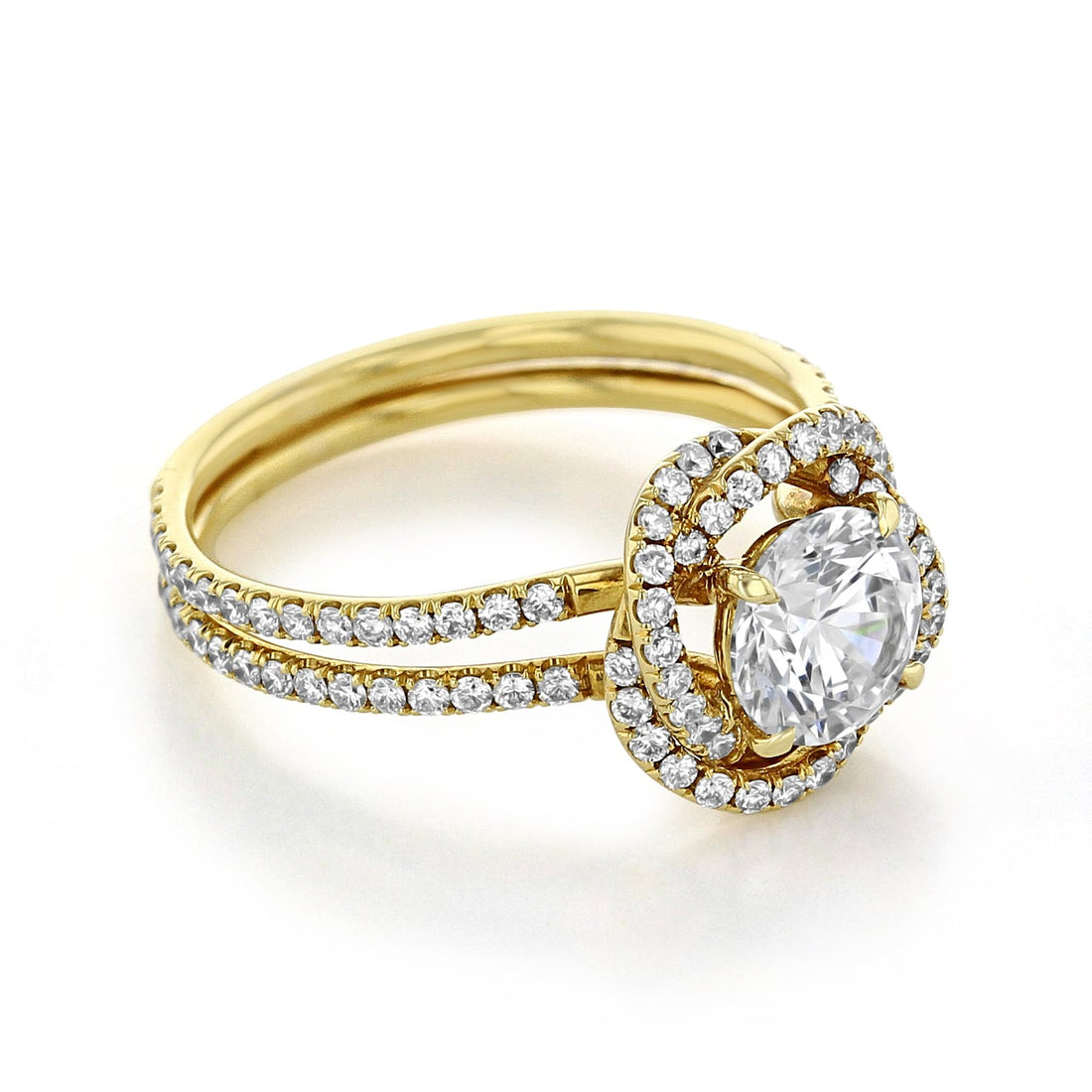 1.0ct Round Cut Art Deco Floral Style Moissanite Engagement Ring
