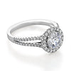1.0ct Round Cut Halo Split Shank Style Moissanite Engagement Ring