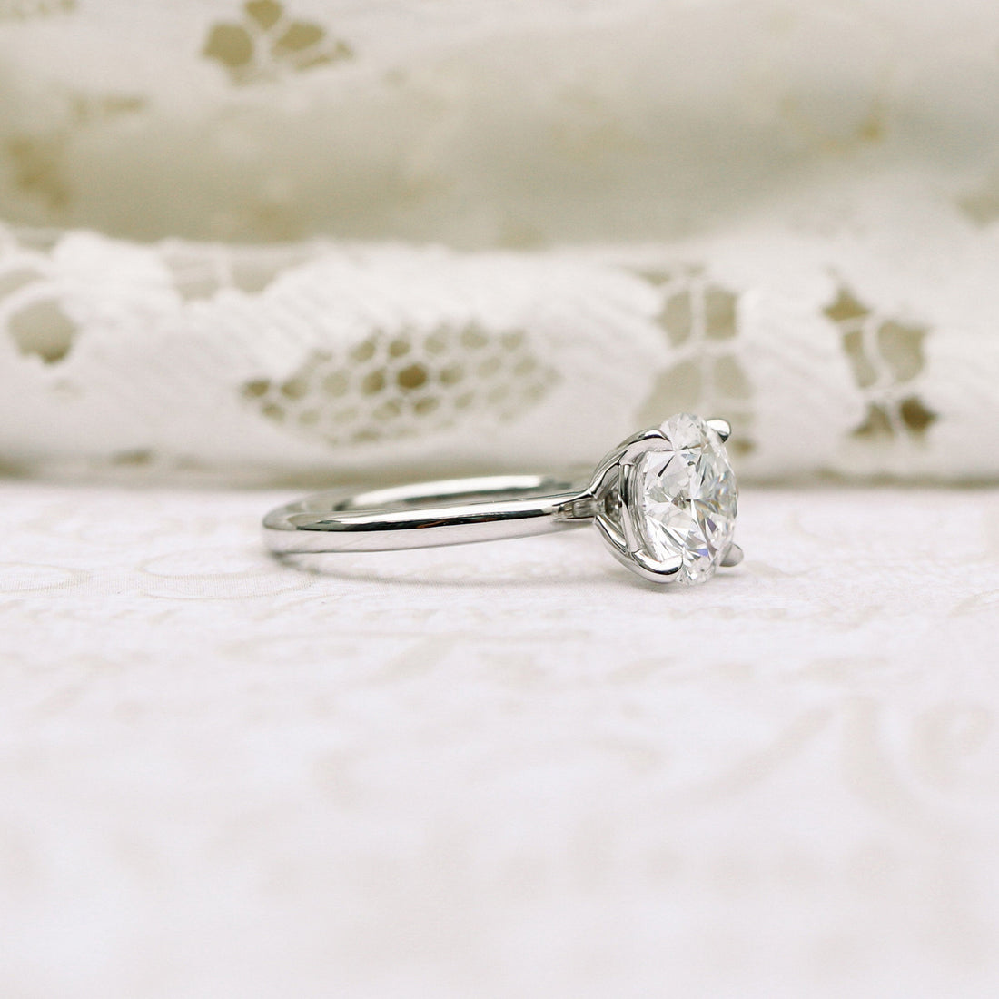 1.75ct Round Brilliant Cut Moissanite Solitaire Engagement Ring