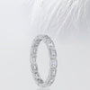 Bezel Set Emerald Cut Moissanite Eternity Diamond Wedding Band