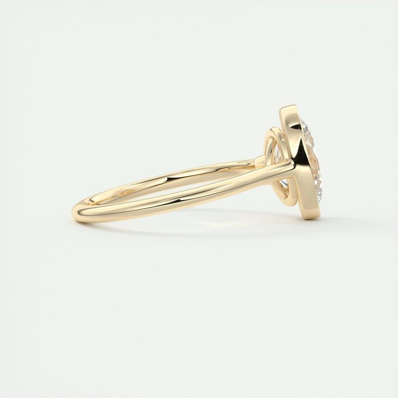 2.0 Ct Oval Solitaire Bezel Moissanite Diamond Engagement Ring