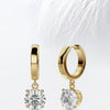 Round Cut Moissanite Drop Diamond Earrings for Women