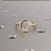 1.0 -3.0 CT  Oval CVD Diamond Bezel Solitaire Engagement Ring