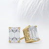 Emerald Cut Moissanite Diamond Studs Earrings for Women