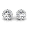 Round Cut Diamond Halo Moissanite Earrings for Her