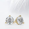 Round Cut Moissanite Stud Diamond Earrings in 14K Gold