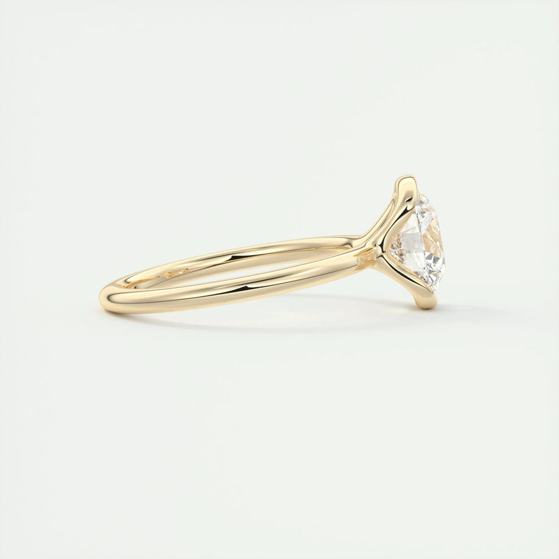 2.1 Ct Round East West Half Bezel Solitaire Moissanite Diamond Engagement Ring