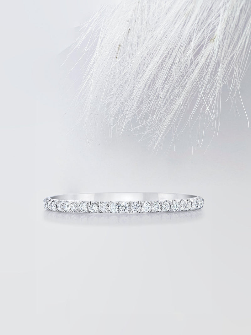 Round Cut Moissanite Full Eternity Diamond Wedding Band