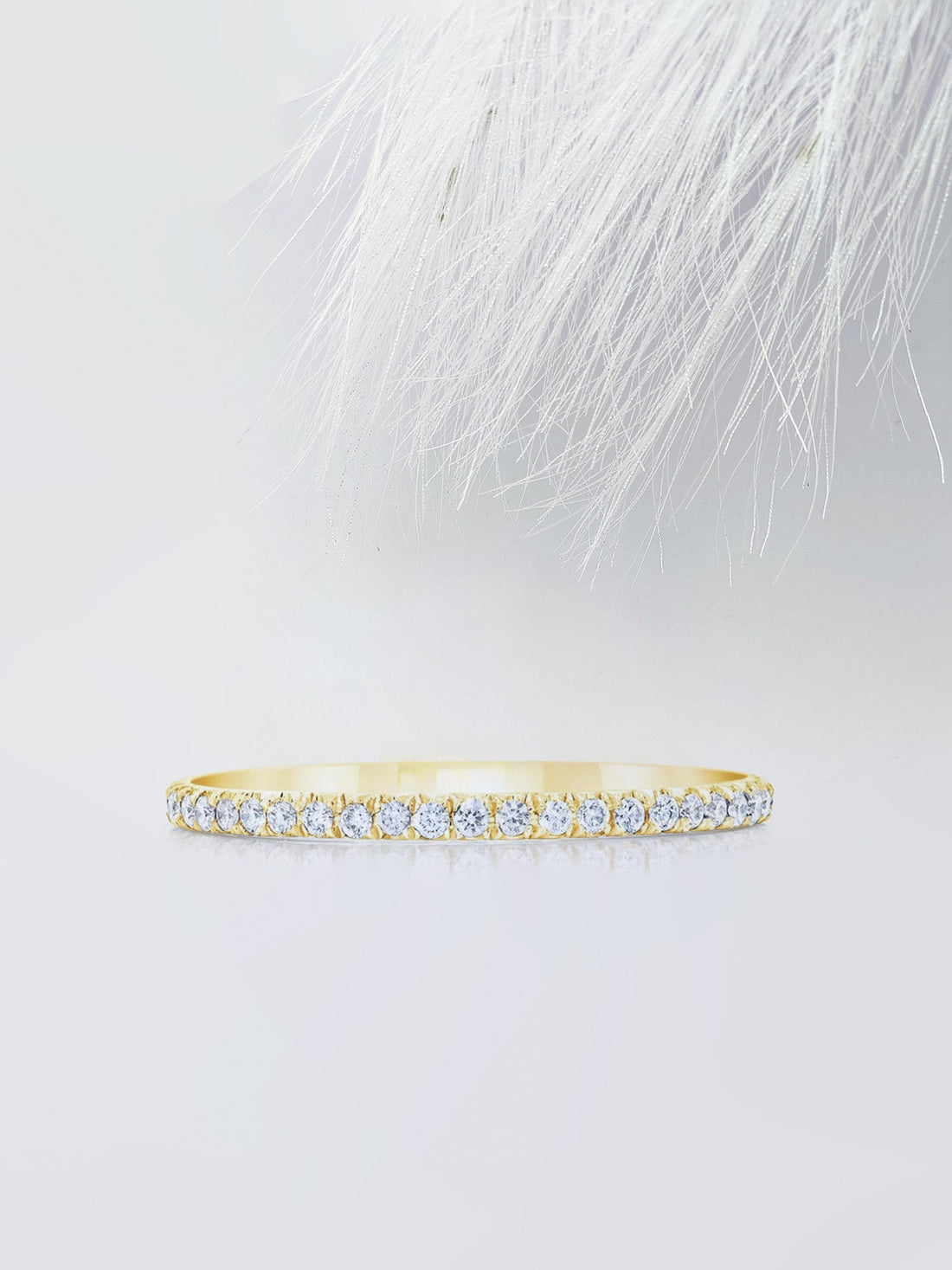 Round Cut Moissanite Full Eternity Diamond Wedding Band in Gold