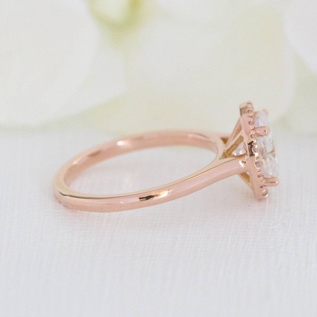 1.50CT Oval Cut Halo Style Moissanite Engagement Ring