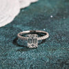1.0-3.0 CT Emerald CVD Diamond Hidden Halo Pave Setting Engagement Ring