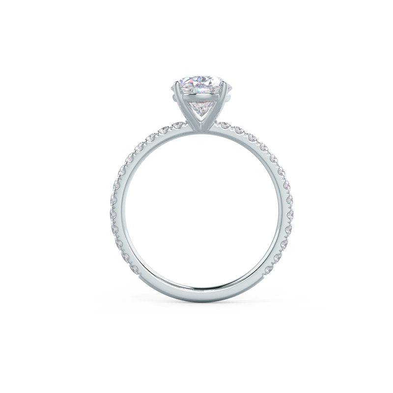 2.25CT Oval Moissanite Solitaire Pave Setting Engagement Ring