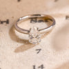 1.0-3.0 CT Pear CVD Diamond Solitaire Engagement Ring