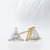 Triangle Cut Moissanite Diamond Studs Earrings in 10K White Gold