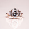 1.0 - 3.0 CT Oval CVD Diamond Three Stones Engagement Ring