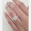 2.0ct Princess Moissanite Solitaire Pave Setting Diamond Engagement Ring