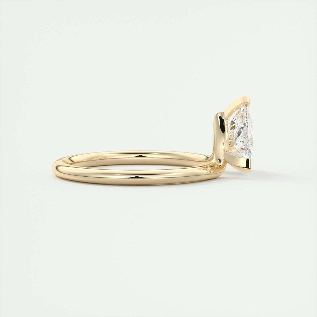 2.1 Ct Trillion Cantilever Solitaire Moissanite Engagement Ring