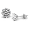 Round Cut Flower Halo Diamond Moissanite Earrings for Women