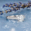 1.50CT Round Moissanite Solitaire Pave Setting Engagement Ring