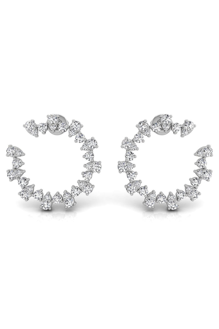 Round Cut Diamond Moissanite Circle Earrings for Women